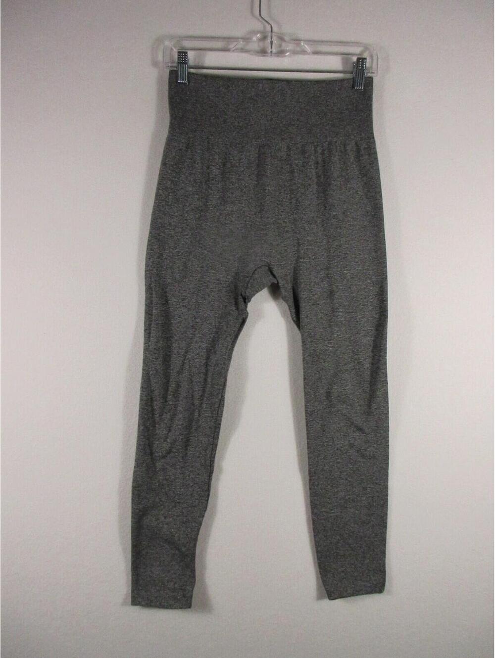 Britts Knits Womens High Rise Leggings Fleece Lined Elastic Waist Size L/XL Gray